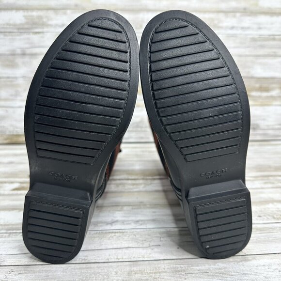 Coach Woman’s Tristee Rain Red/Black Buffalo Plaid Fleece-Lined Boots Size 6B - Picture 10 of 12